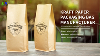 वाल्व के साथ कॉफी बीन के लिए फ्लैट नीचे क्राफ्ट पेपर बैग क्राफ्ट पेपर पैकेजिंग
