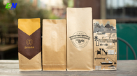 वाल्व के साथ कॉफी बीन के लिए फ्लैट नीचे क्राफ्ट पेपर बैग क्राफ्ट पेपर पैकेजिंग