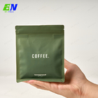 बिजनेस कार्ड के लिए ज़िपर और पॉकेट के साथ 250 ग्राम मैट प्लास्टिक स्मेल प्रूफ कॉफी बीन फ्लैट बॉटम बैग